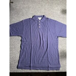 Cherokee Mens Large Blue Purple Cotton Pique Short Sleeve Polo Shirt Classic Fit